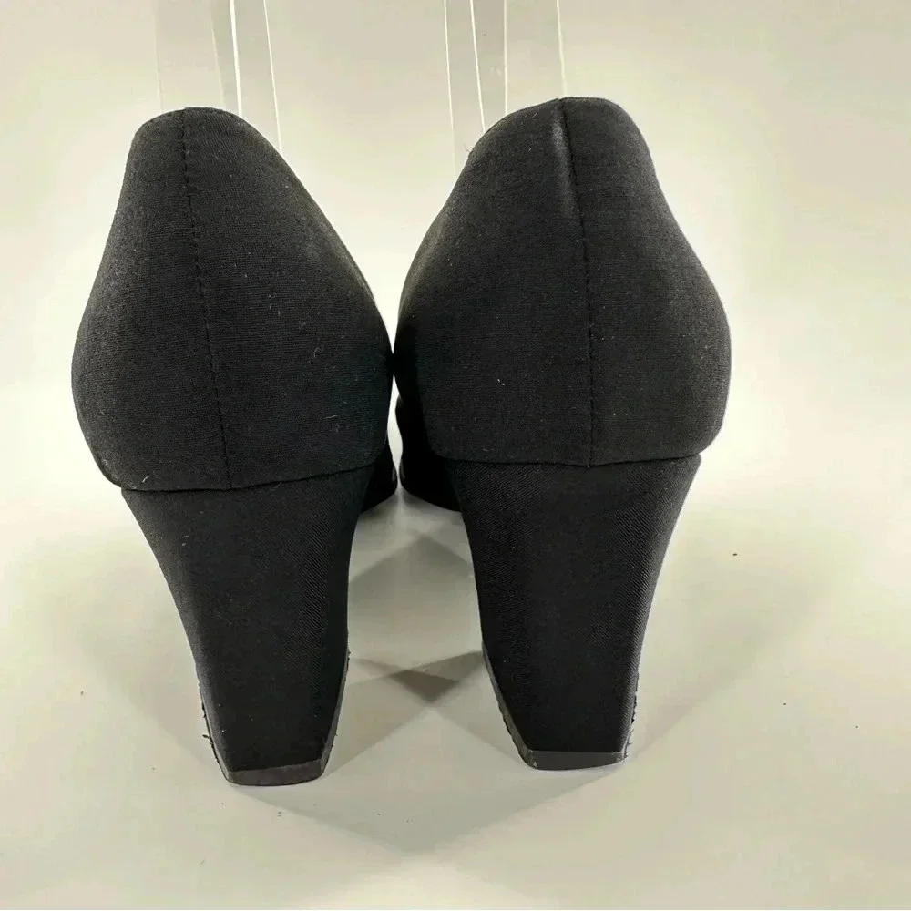 Anne Klein womens heels size 7.5 black square toe old money career vintage 90s